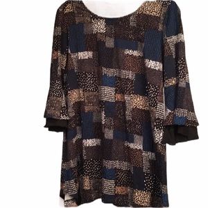NWT West bound tunic long top patches S